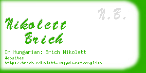 nikolett brich business card